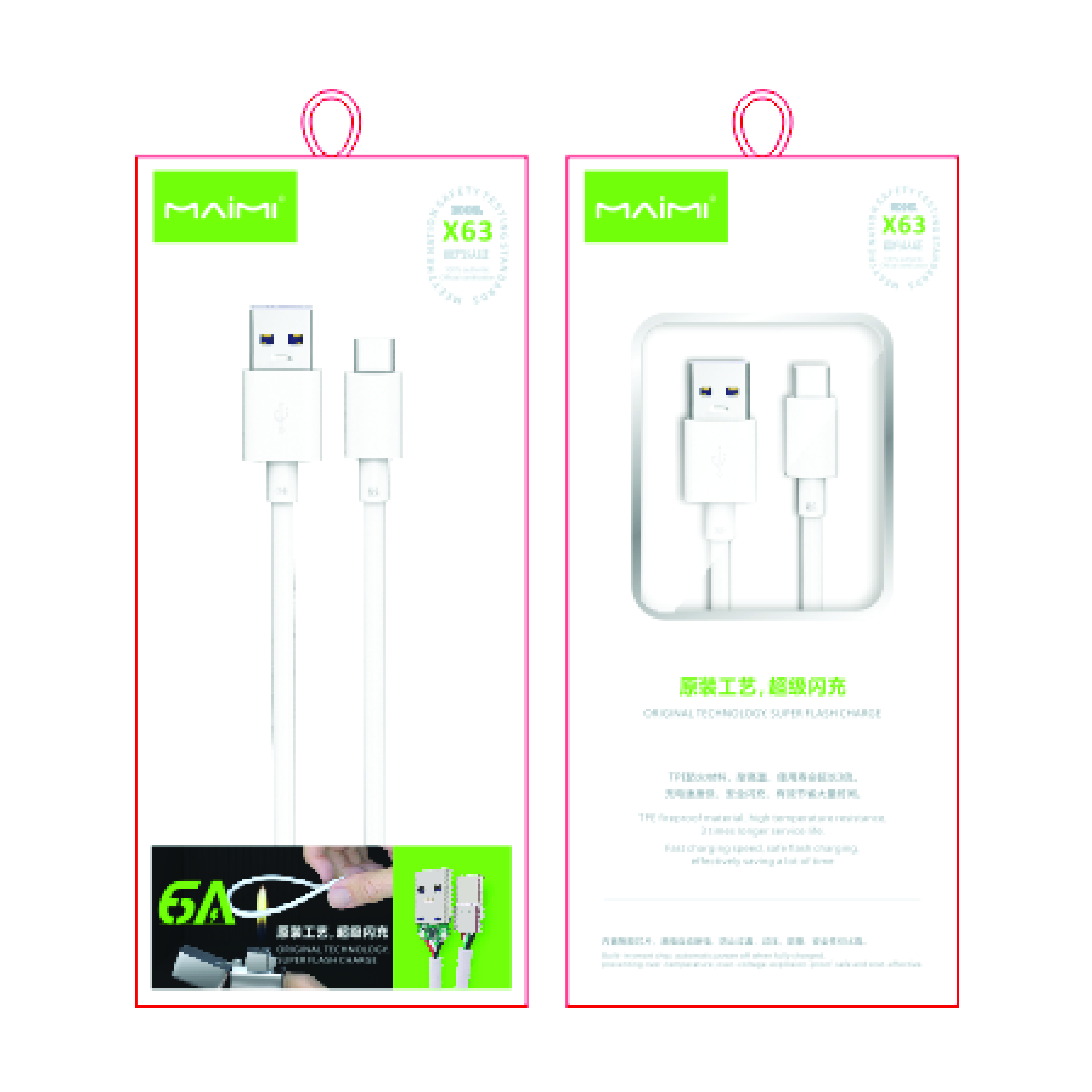 KABEL DATA MAIMI X63-TYPE C-1M-WHITE-ADOPT SEIKO TECHNOLOGY TPE ORIGINAL